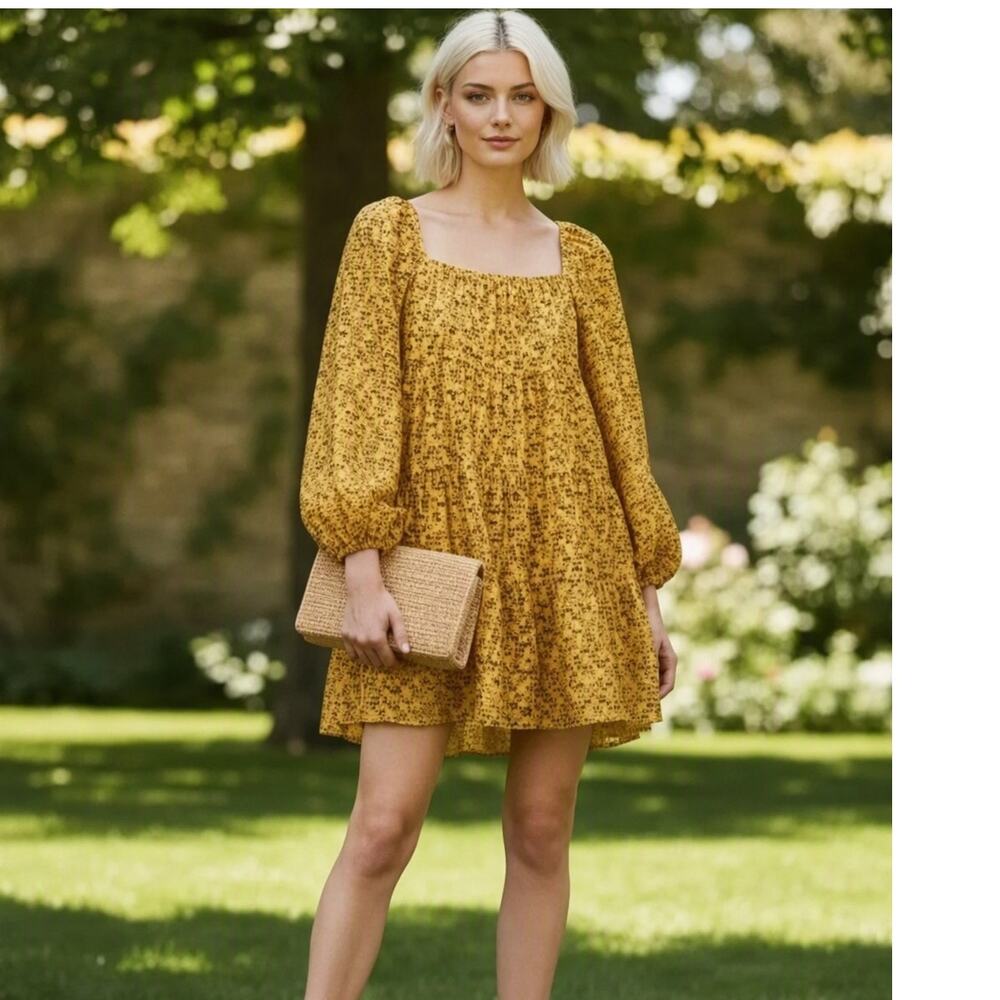 Alice + Olivia Rowen Tiered Mini Dress Rome Floral Tuscany M